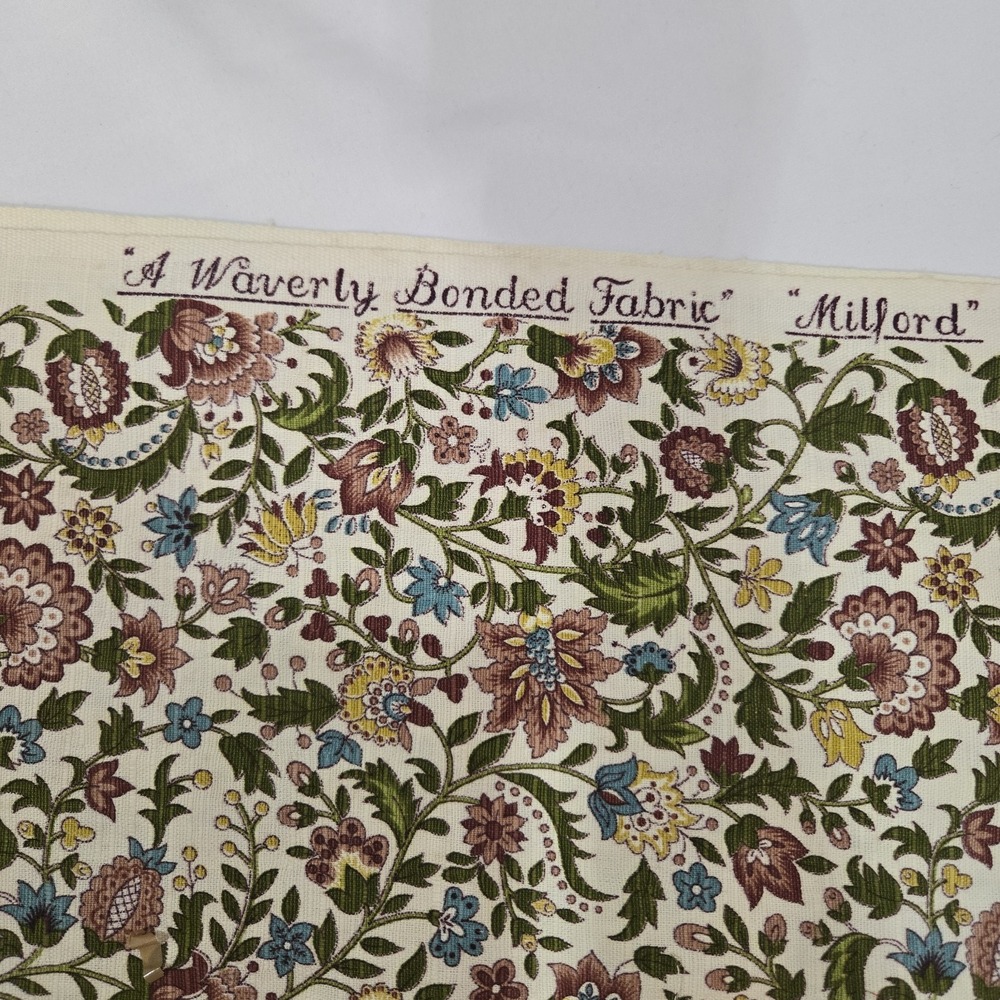 Vintage 1950s Waverly Milford Bonded Floral Fabric 48x80" 2.22 Yards